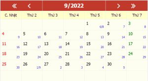 Ngày 2 tháng 9 năm 2022 là thứ mấy?