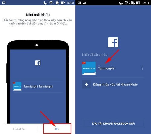 Cách đăng nhập facebook bằng ảnh đại diện trên điện thoại android