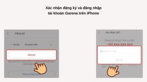 Xác nhận đăng ký và đăng nhập tài khoản Garena trên điện thoại iPhone