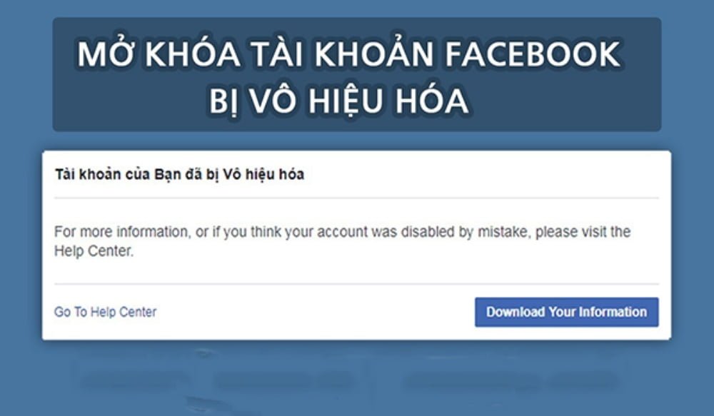 Có thể lấy lại tài khoản facebook bị vô hiệu hóa