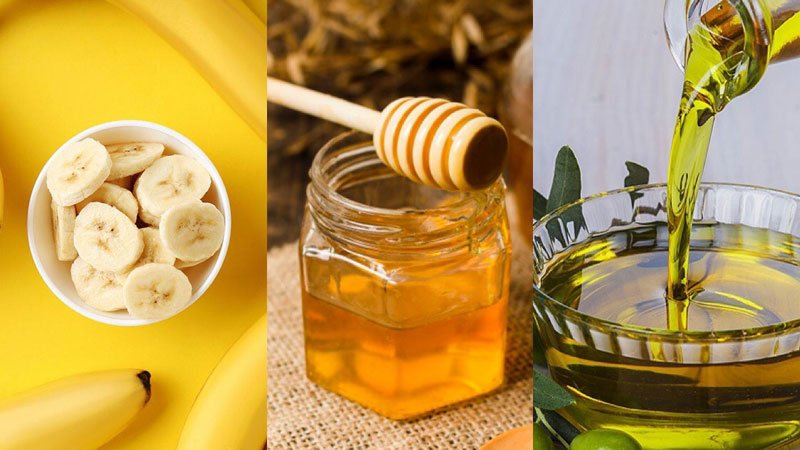 Cách gội đầu với dầu oliu, chuối và mật ong